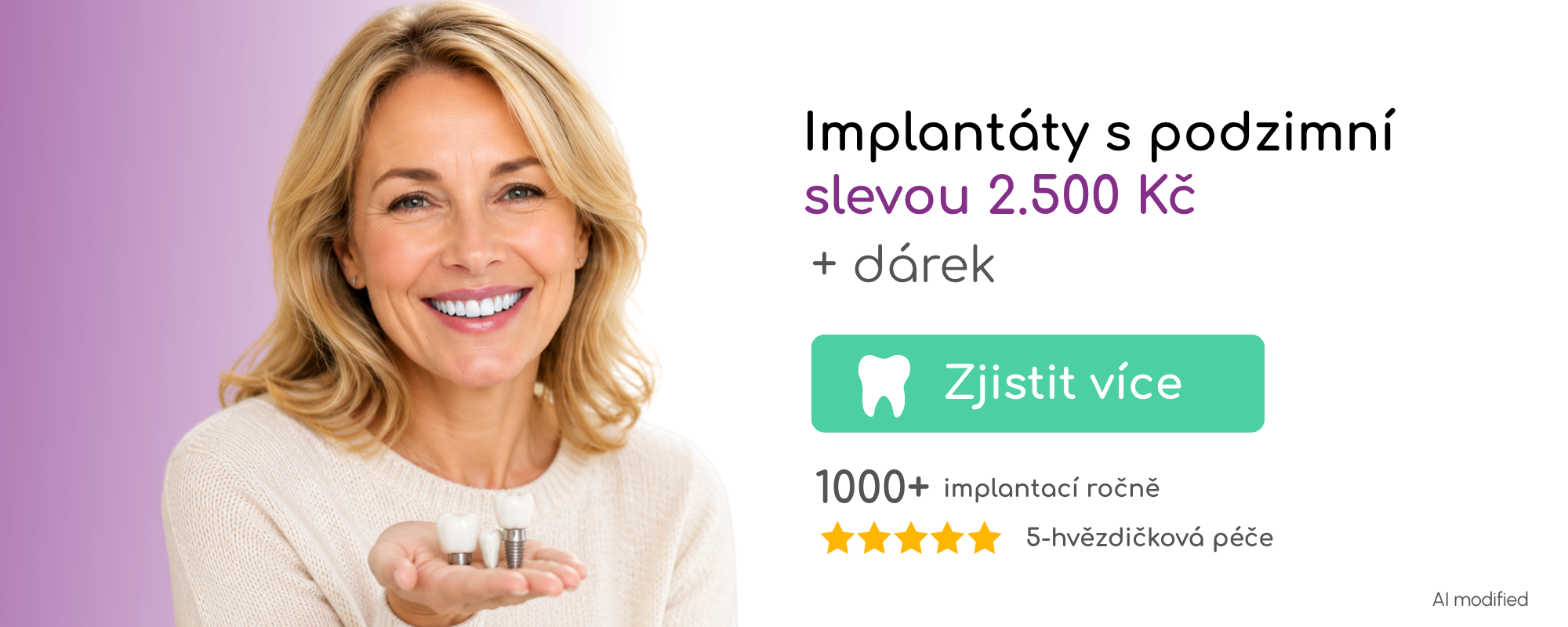 Akce implantáty podzimní sleva 2500 Kc | Smile Centrum